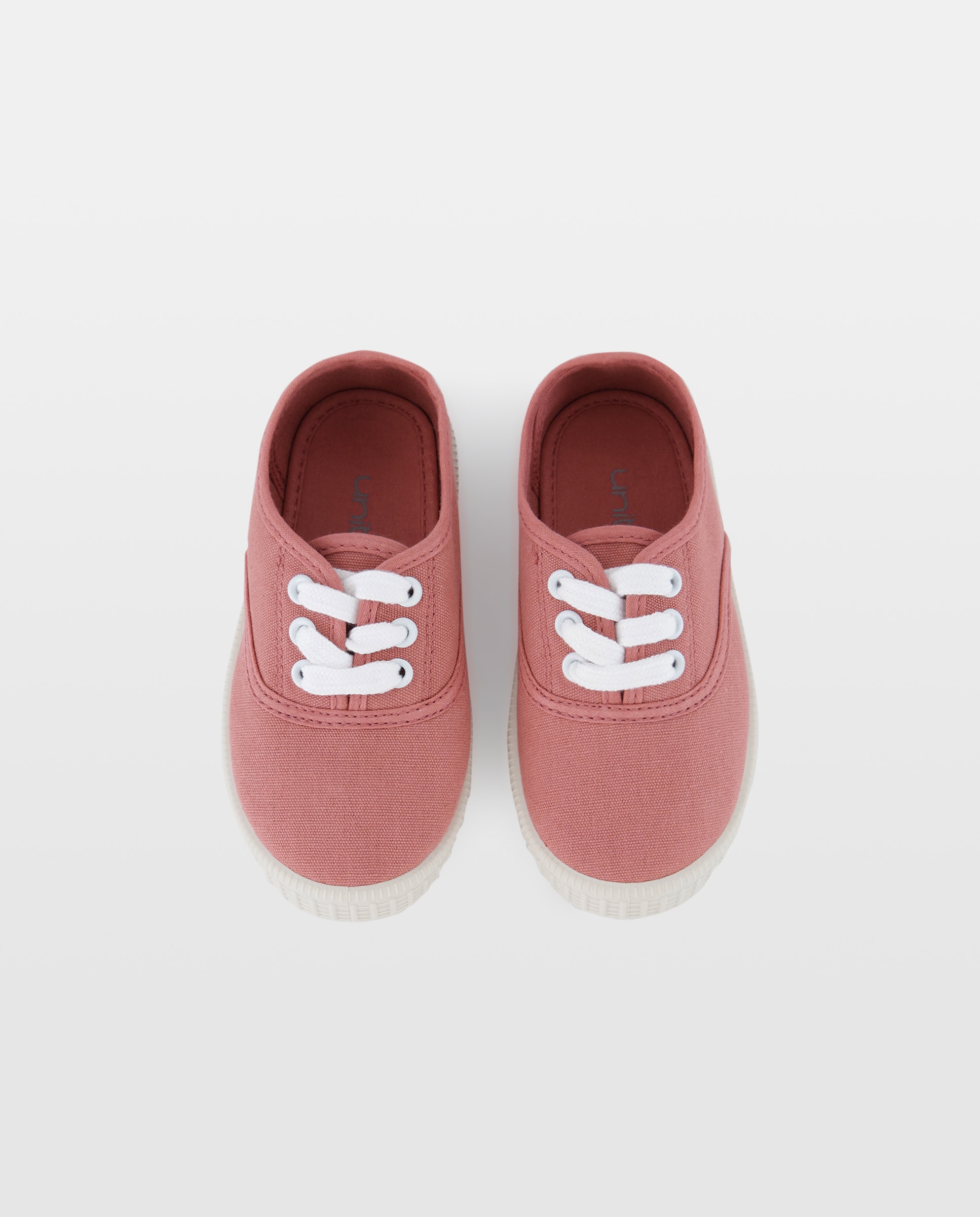 Lona bebés con cordones suela flexible 230 Rosa oscuro-4