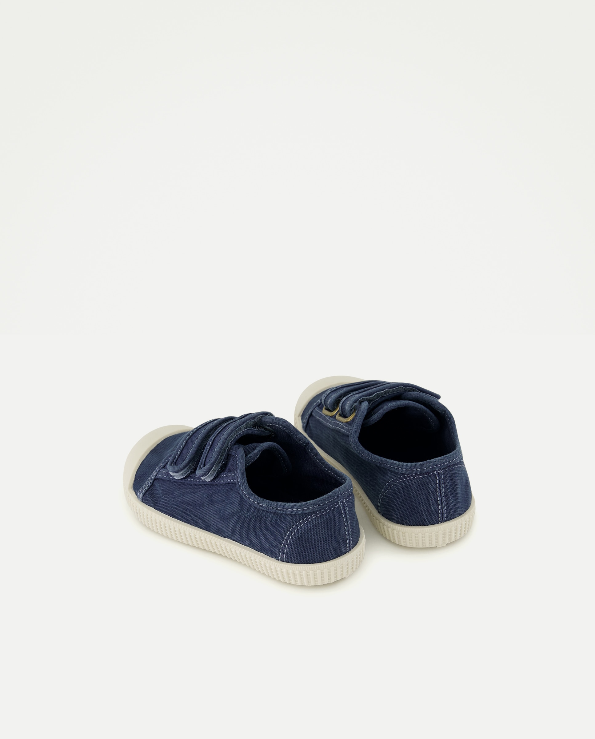 Lona bebés con velcro suela flexible Azul marino-3