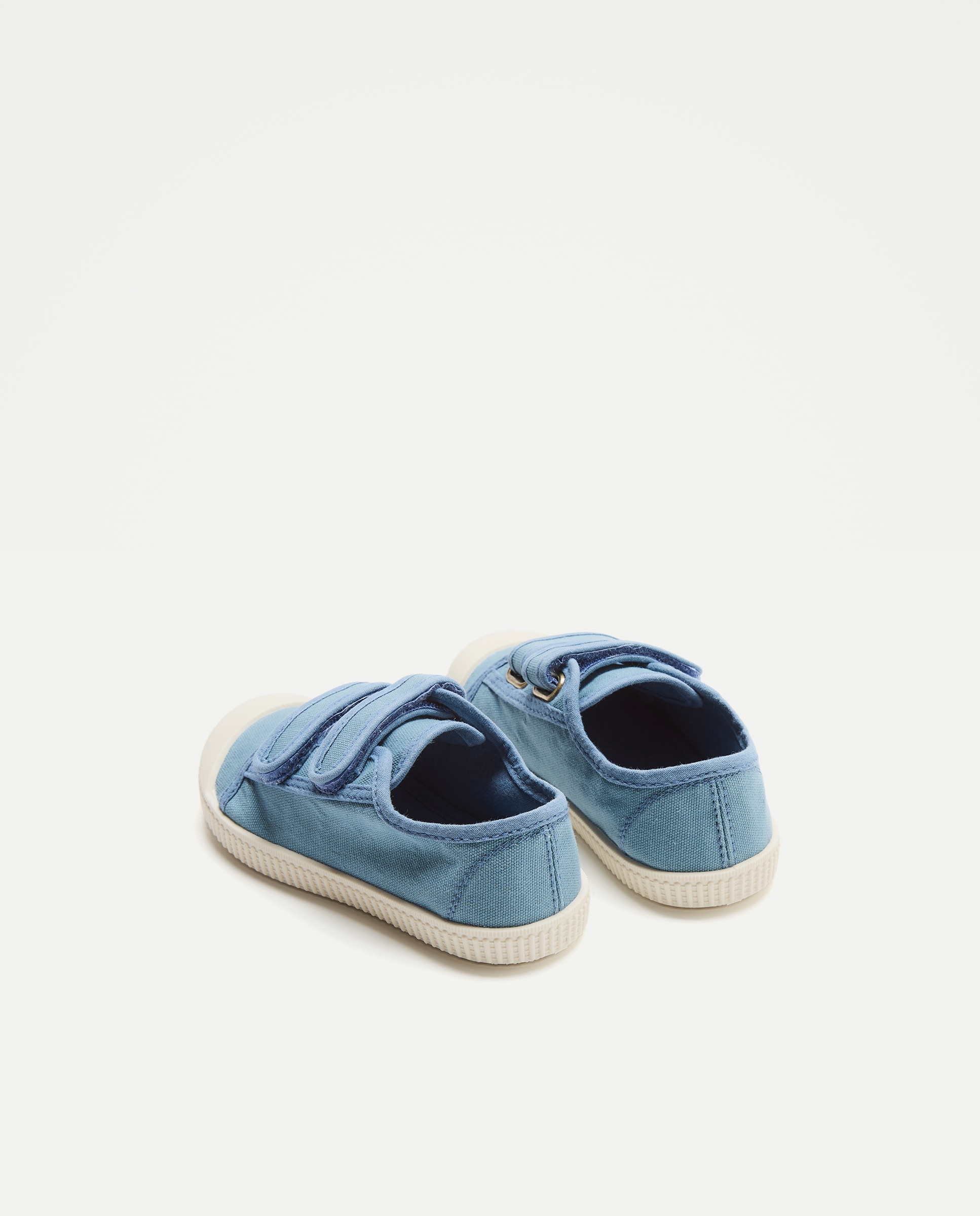 Lona bebés con contrastes, velcro y suela flexible 400 Azul-3