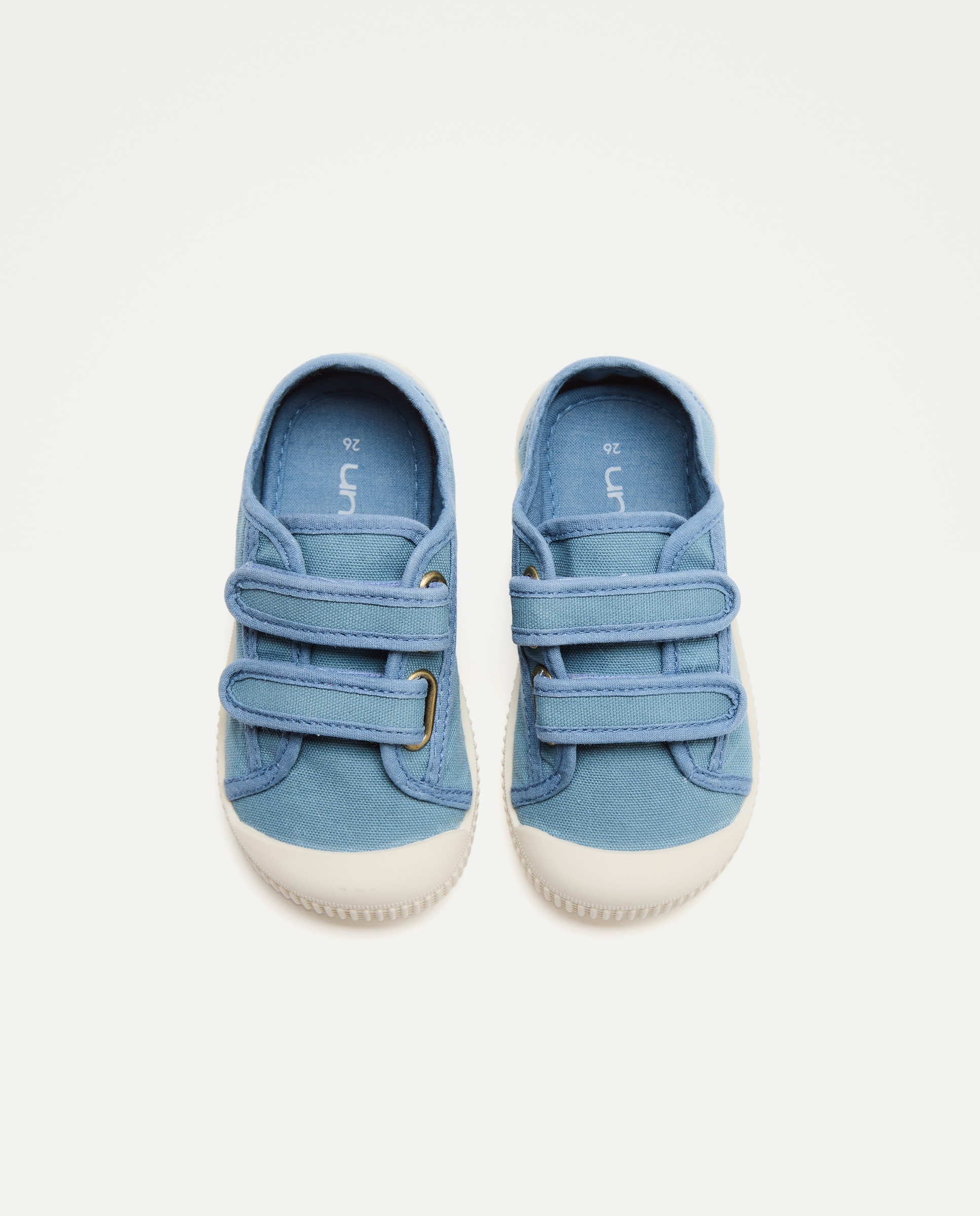 Lona bebés con contrastes, velcro y suela flexible 400 Azul-4