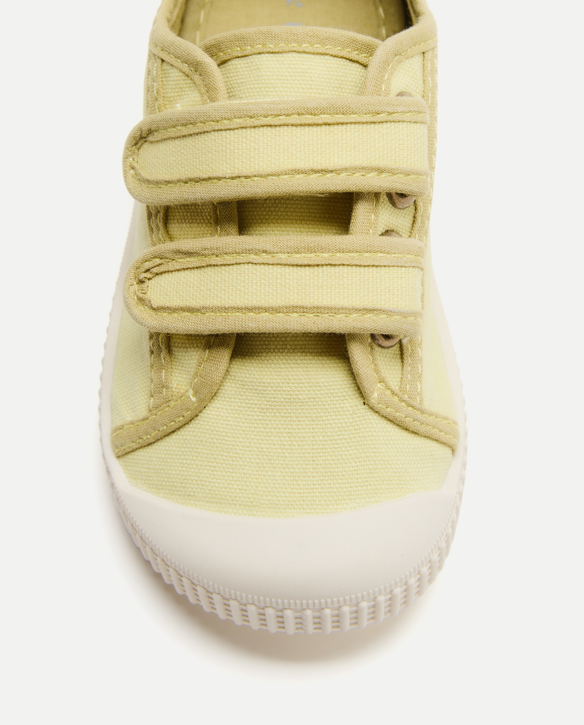 Lona bebés con contrastes, velcro y suela flexible Pistacho-5