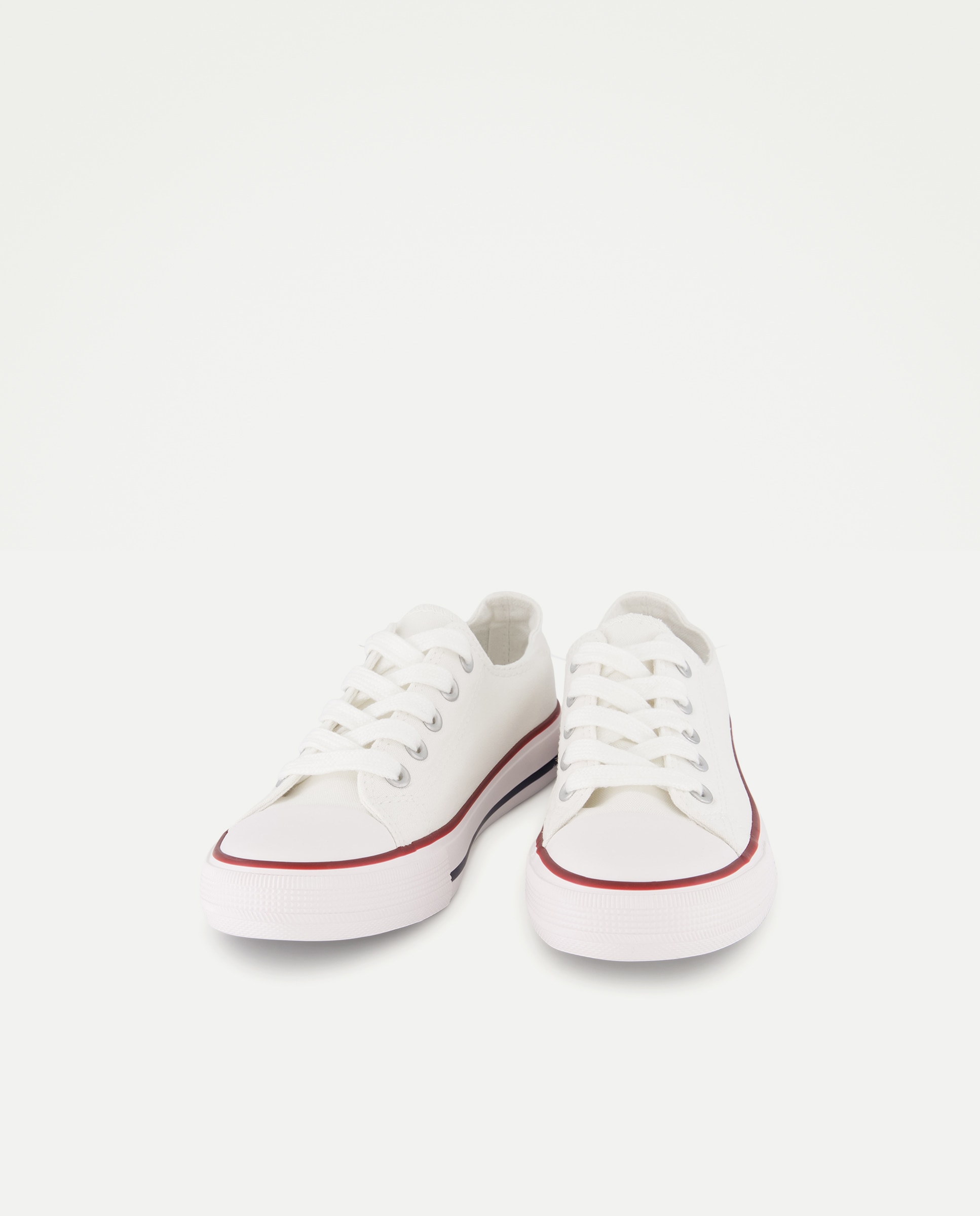Lona infantil con puntera y cordones Blanco-2