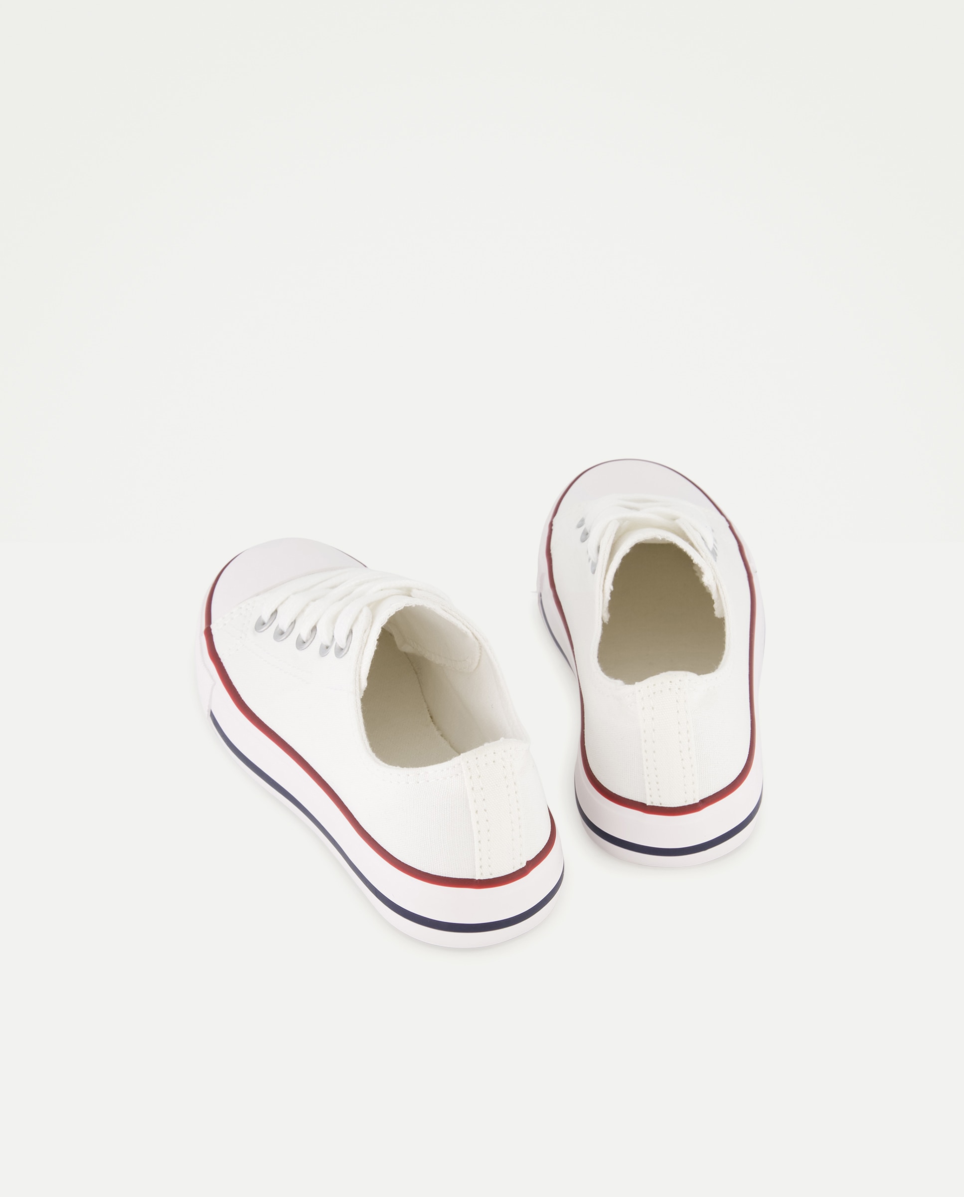 Lona infantil con puntera y cordones Blanco-3