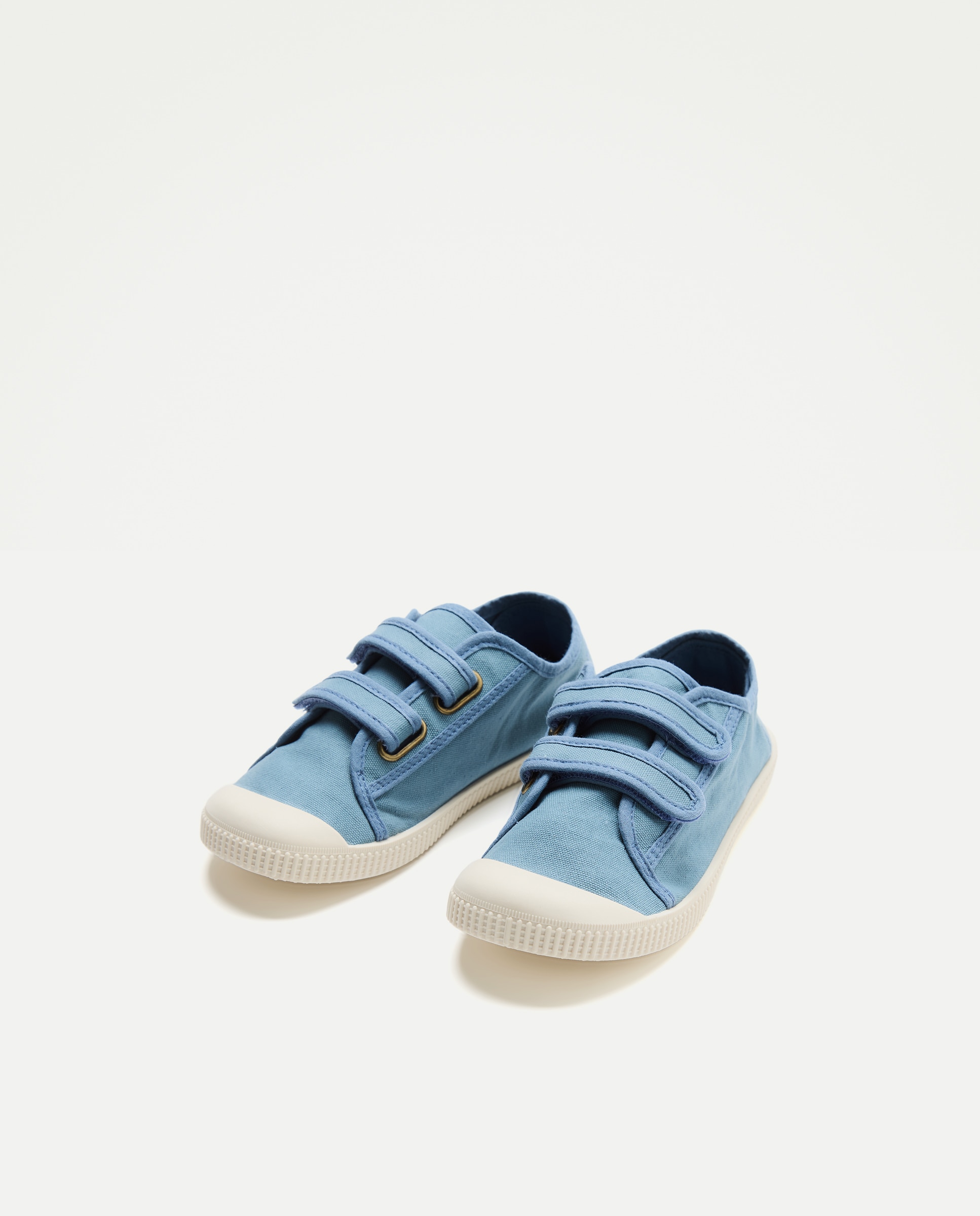 Lona infantil contrastes con velcro suela flexible 400 Azul-2