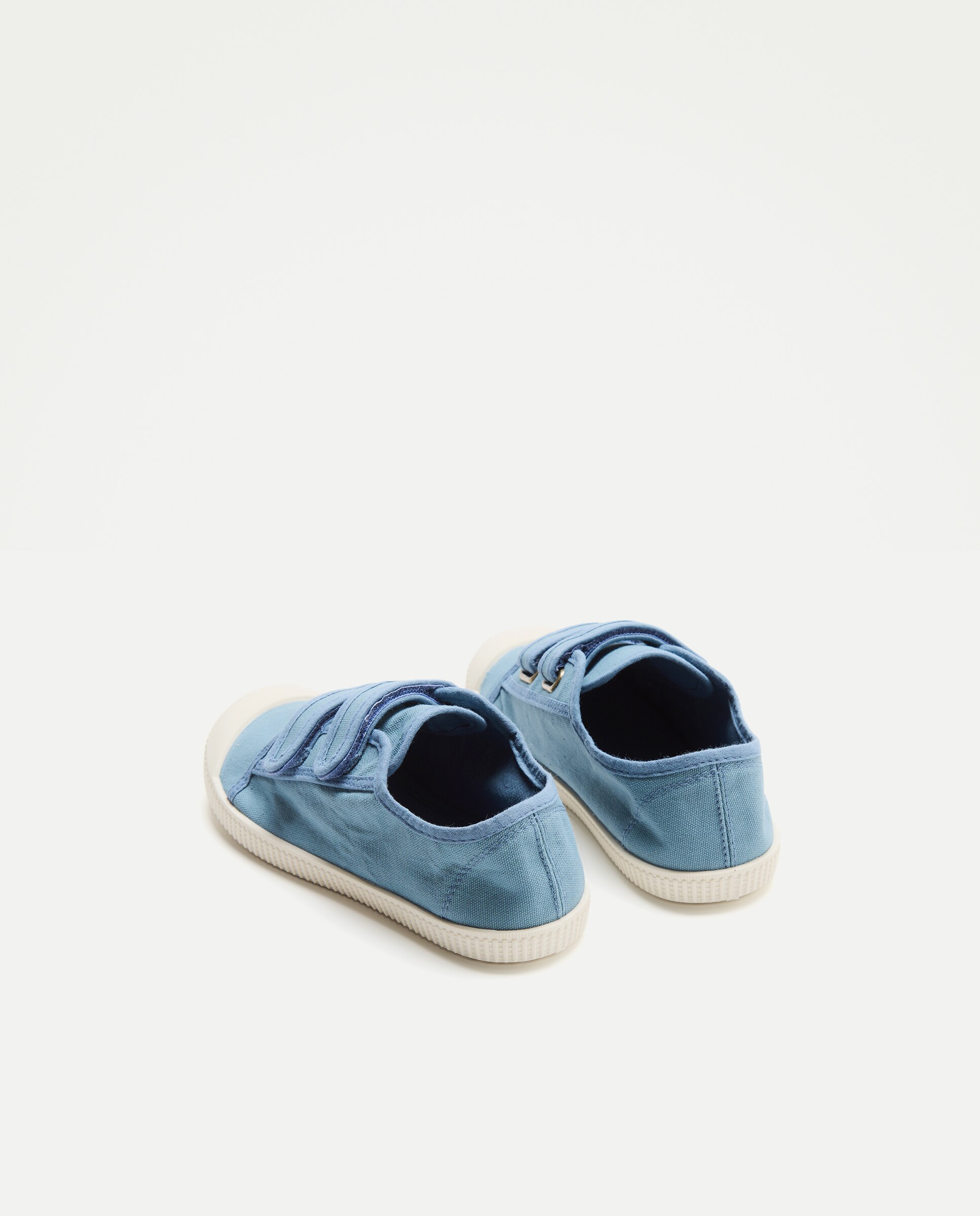 Lona infantil contrastes con velcro suela flexible 400 Azul-3