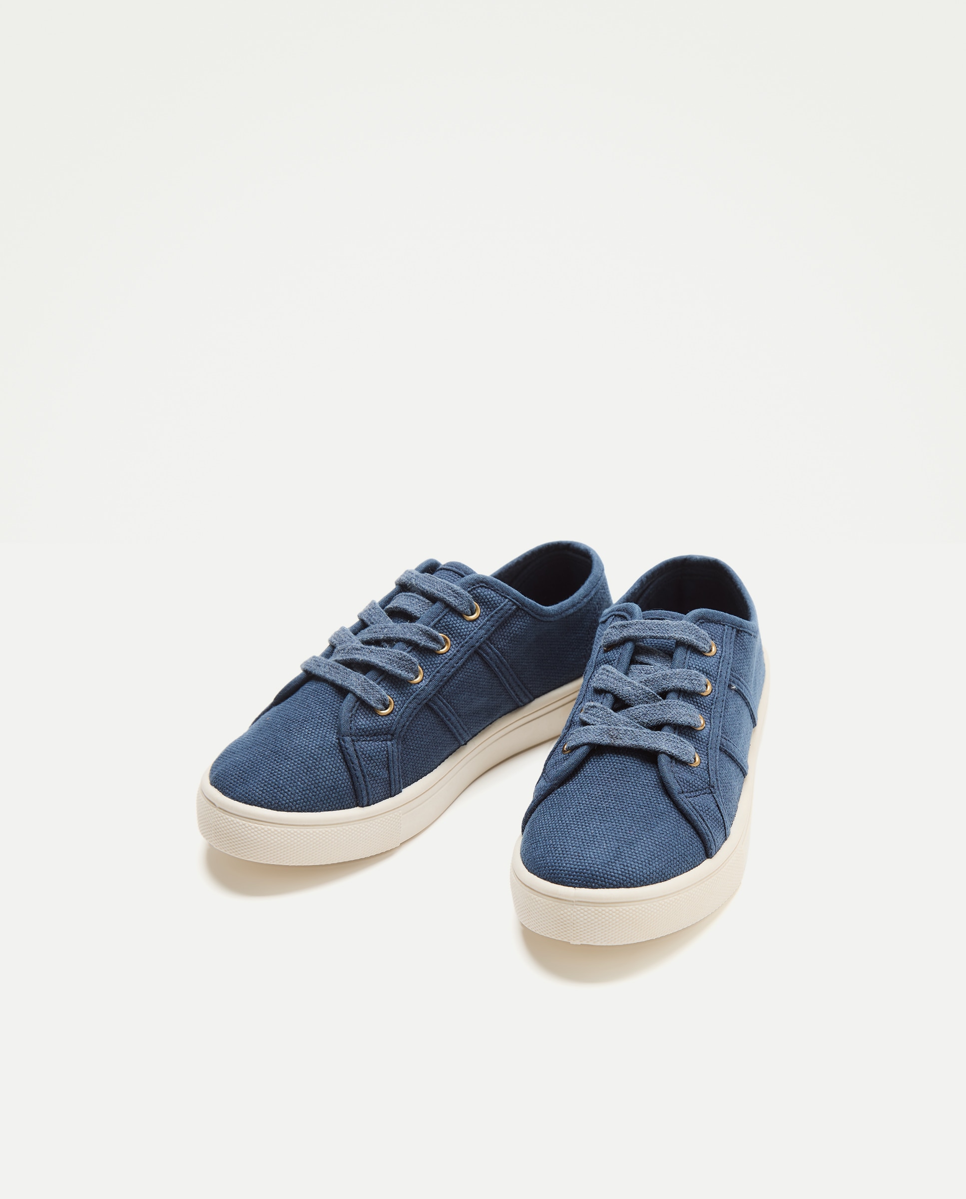 Lona infantil canvas con cordones Azul marino-2