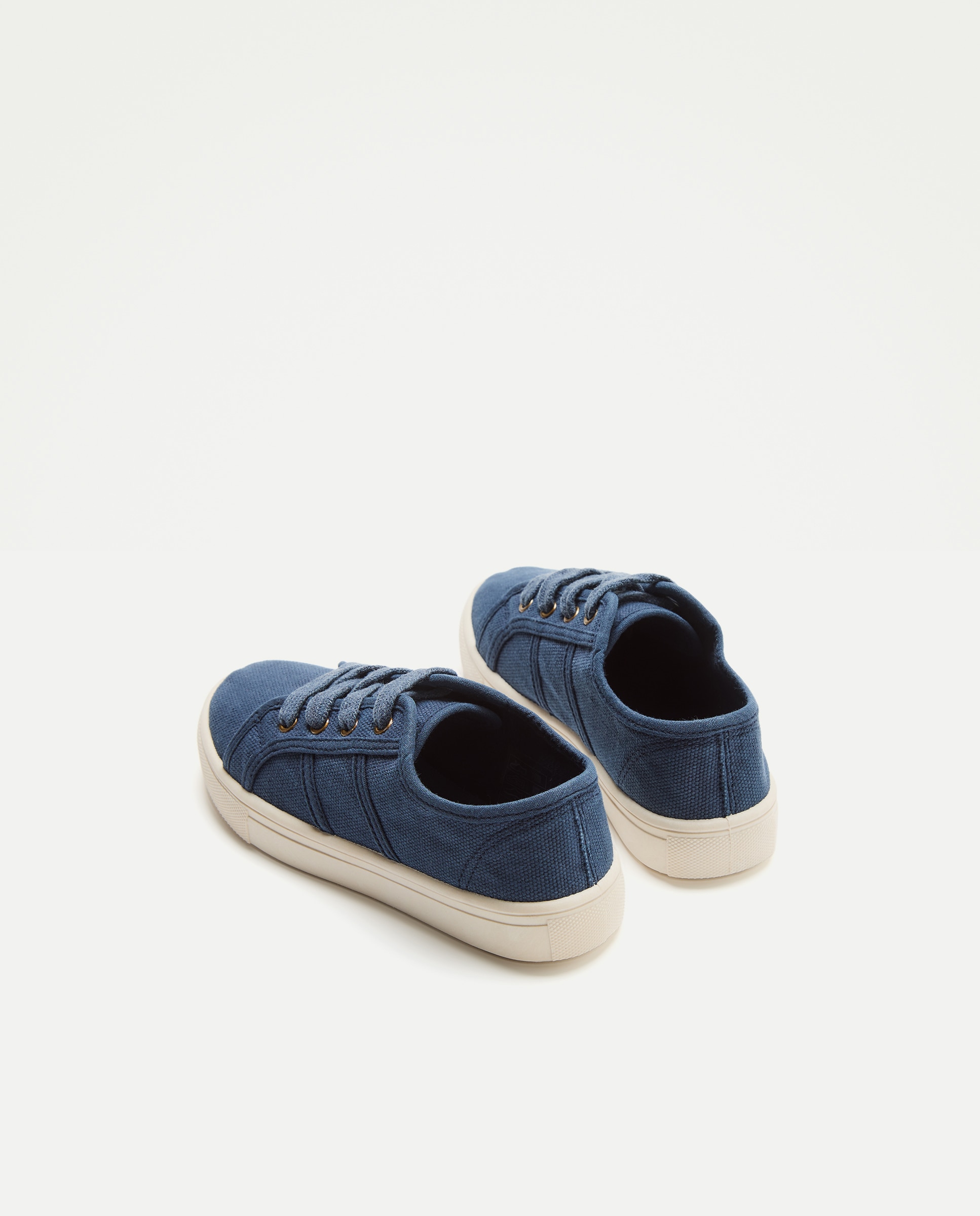 Lona infantil canvas con cordones Azul marino-3