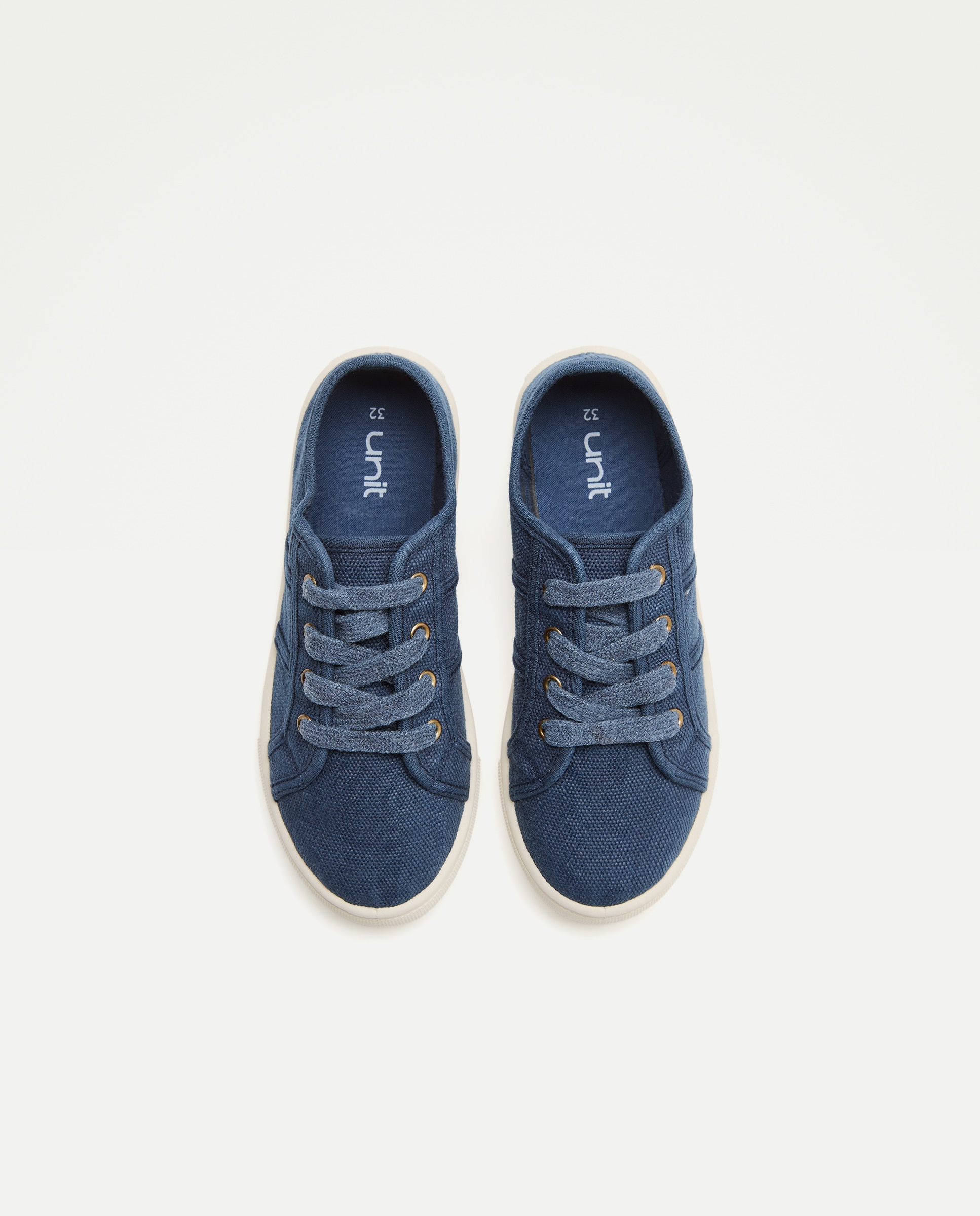 Lona infantil canvas con cordones Azul marino-4