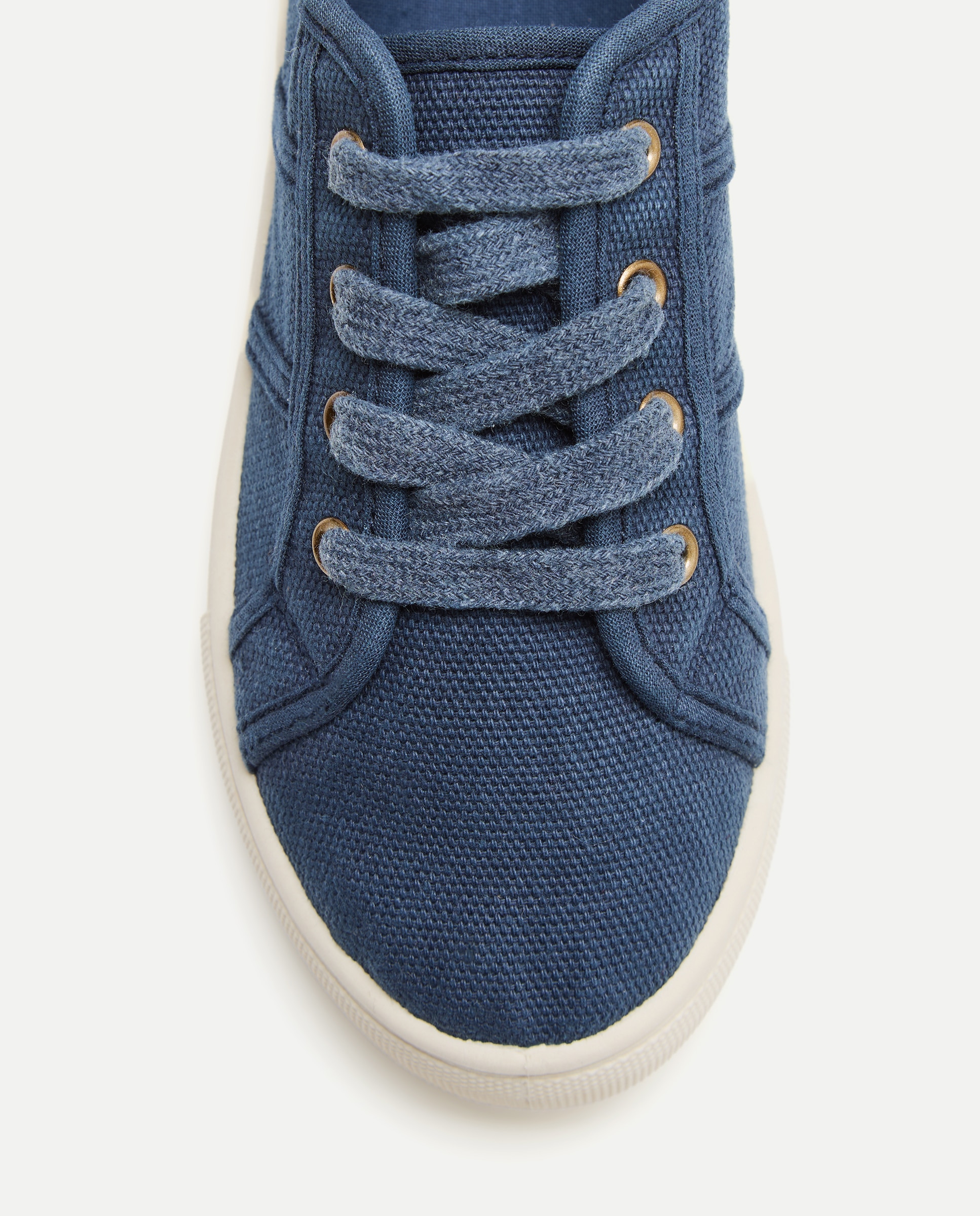 Lona infantil canvas con cordones Azul marino-5