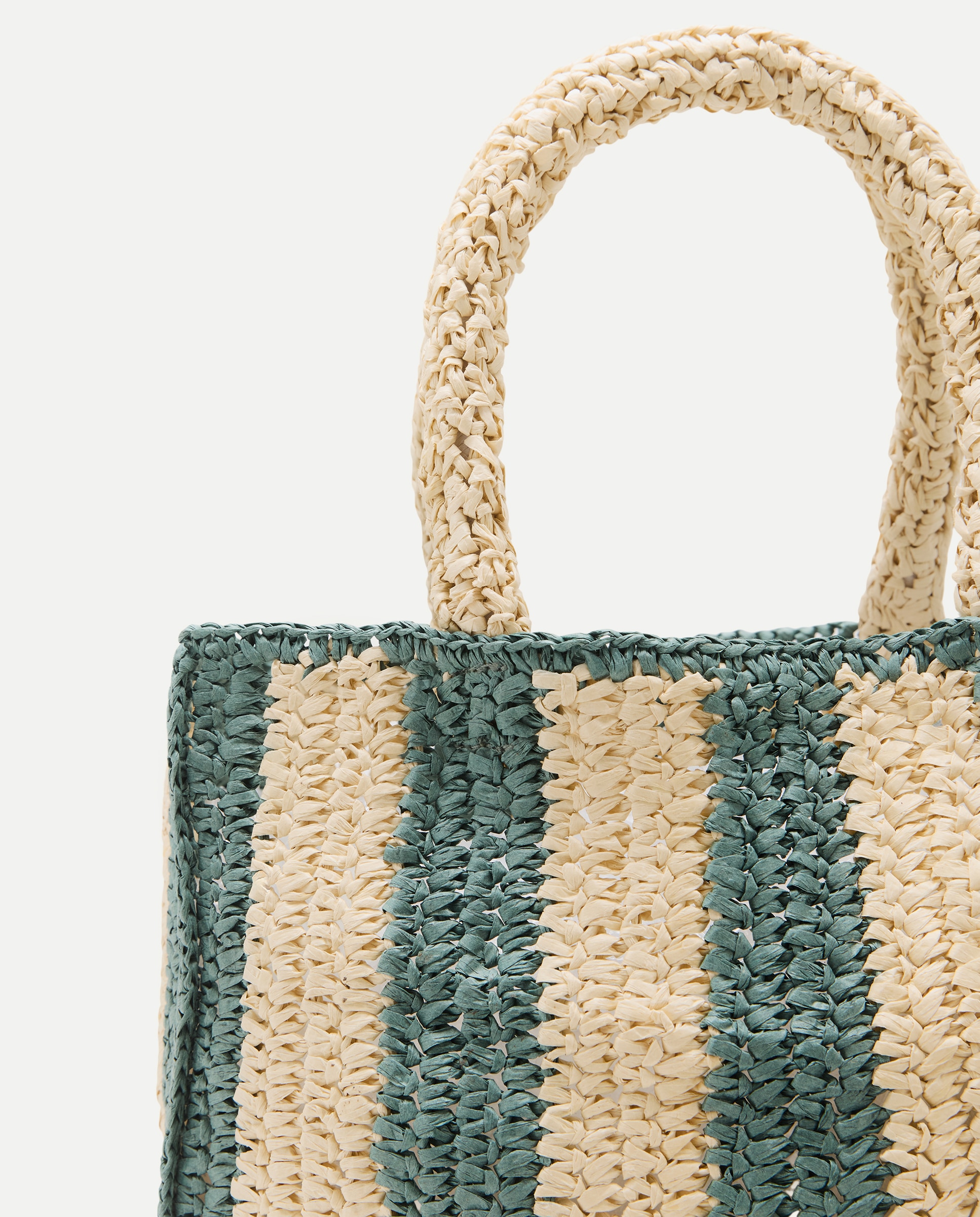 Bolso rafia rayas Verde-3