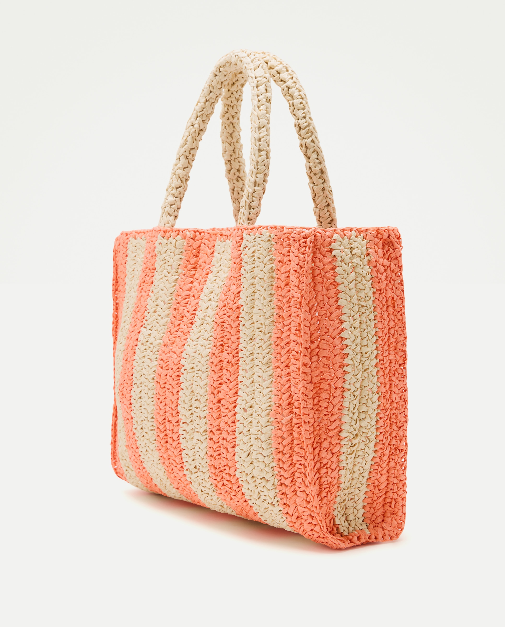 Bolso rafia rayas 660 Naranja-2