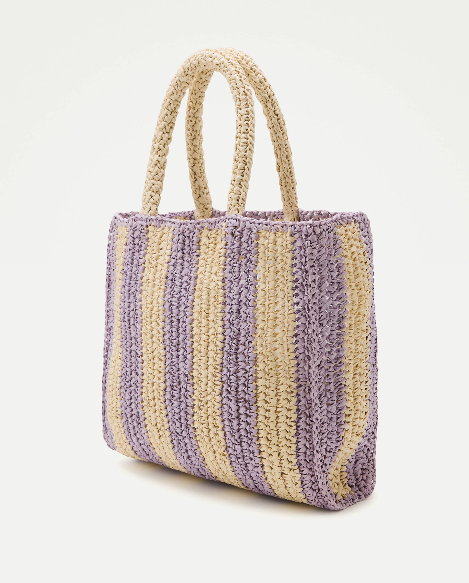 Bolso rafia rayas 284 Lila-2