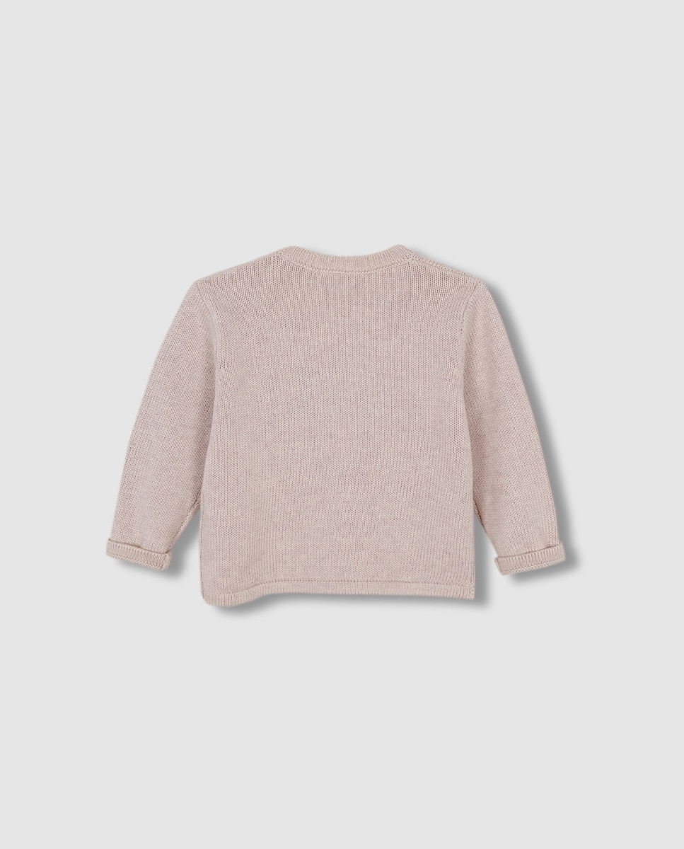 Camisola de Malha com Bordado de Peixe Gocco Pedra-3