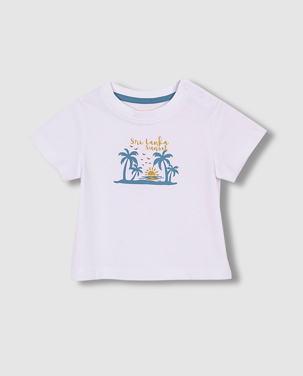 T-shirt com Estampado Palmeiras - Branco Gocco Branco-2