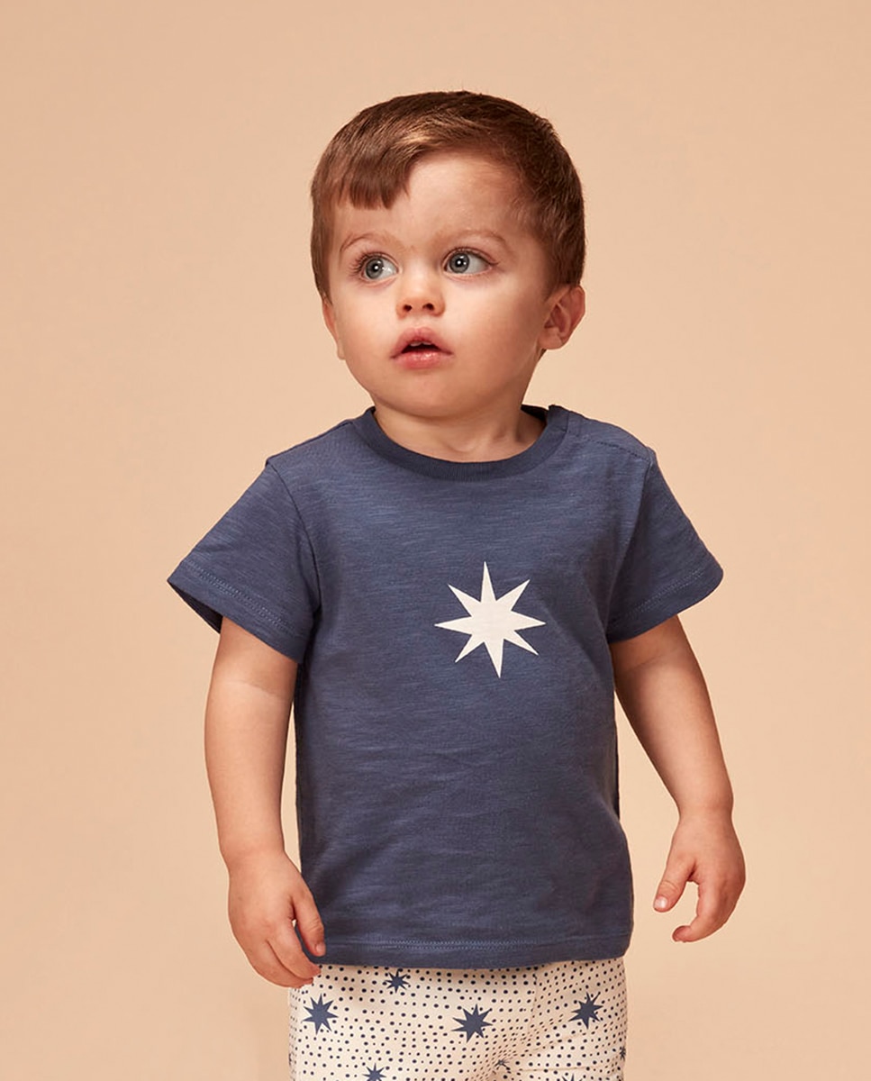 Camiseta azul con estampado estrella cru - Gocco - Azul Azul-1