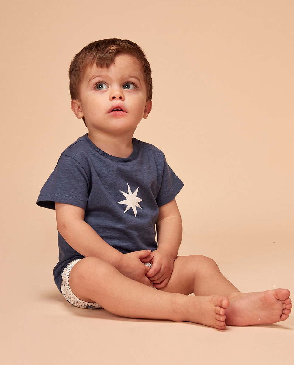 Camiseta azul con estampado estrella cru - Gocco - Azul Azul-2