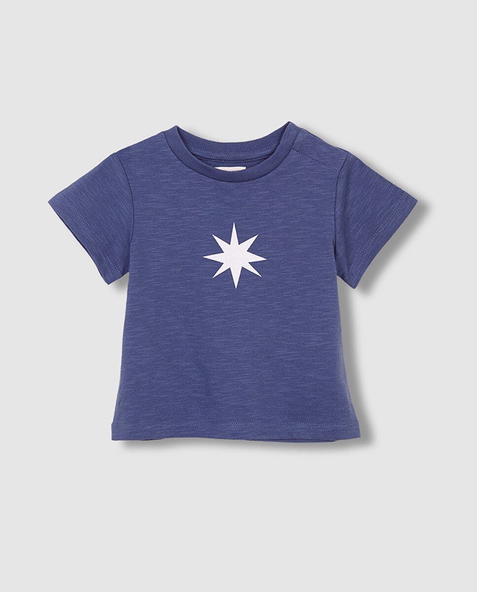Camiseta azul con estampado estrella cru - Gocco - Azul Azul-3