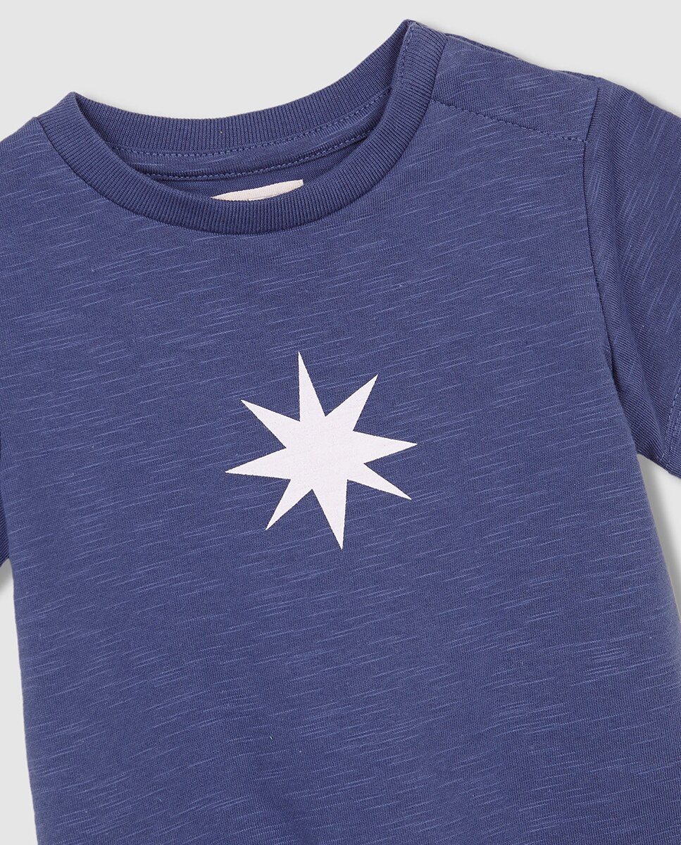 Camiseta azul con estampado estrella cru - Gocco - Azul Azul-6