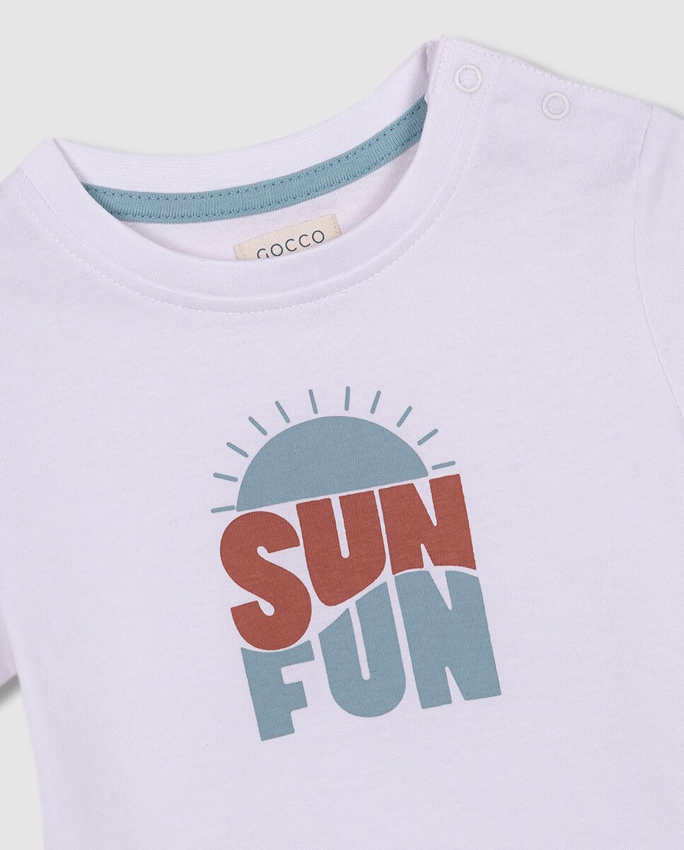 T-shirt Sun Fun Gocco Branco-4