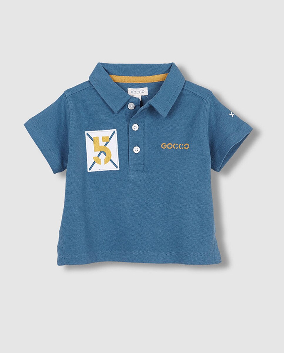Polo com Remendos Azul-3