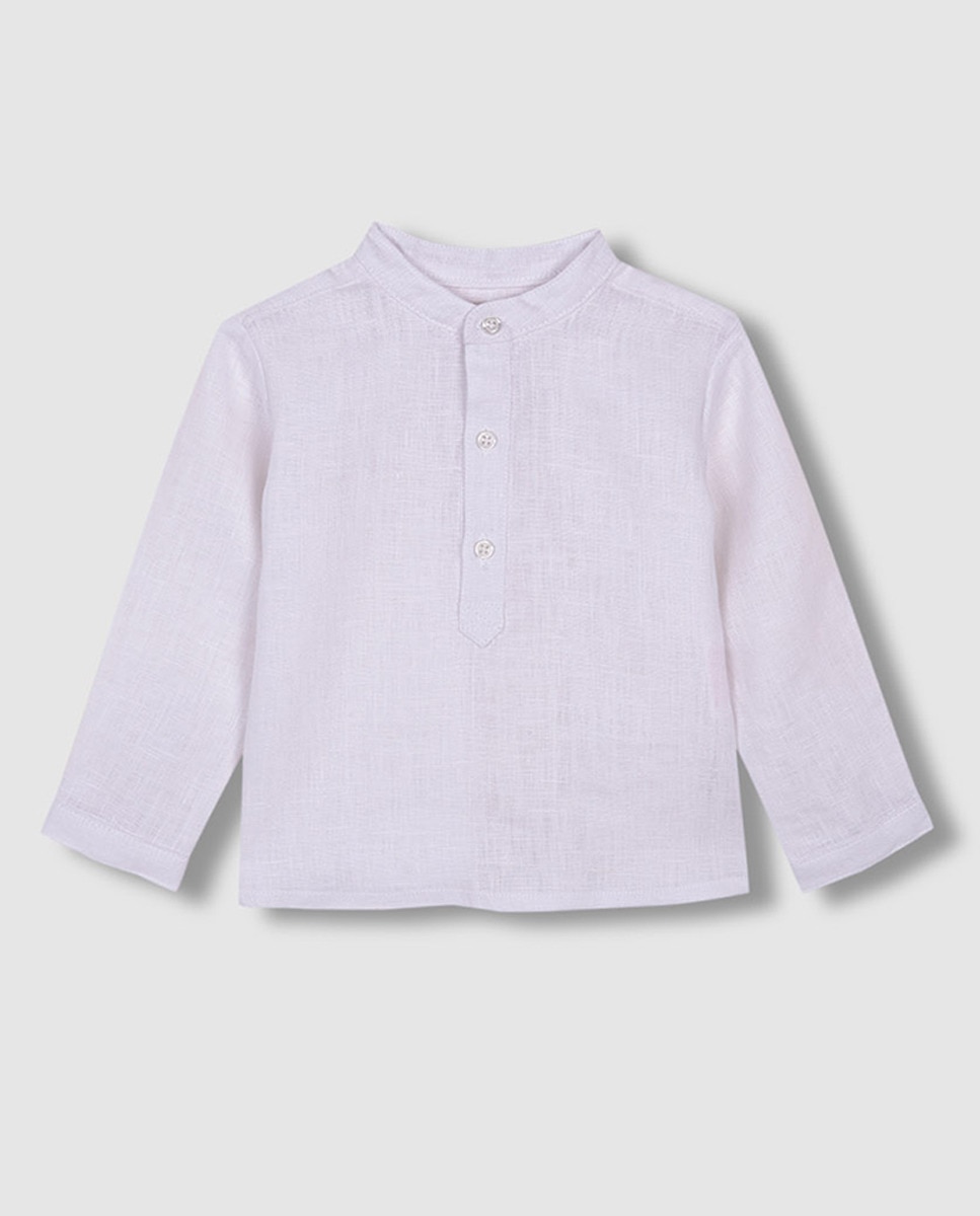 Camisa de Padeiro em Linho Branco-2
