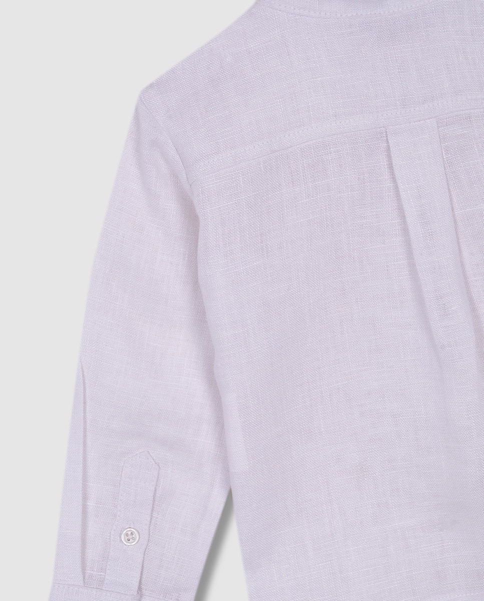 Camisa de Padeiro em Linho Branco-5