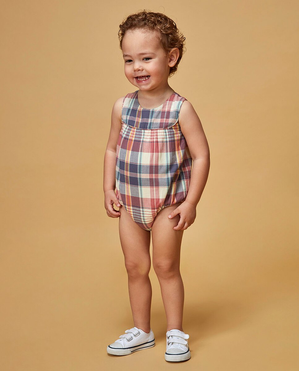 Babygrow aos Quadrados - Rosa/Azul Rosa-2