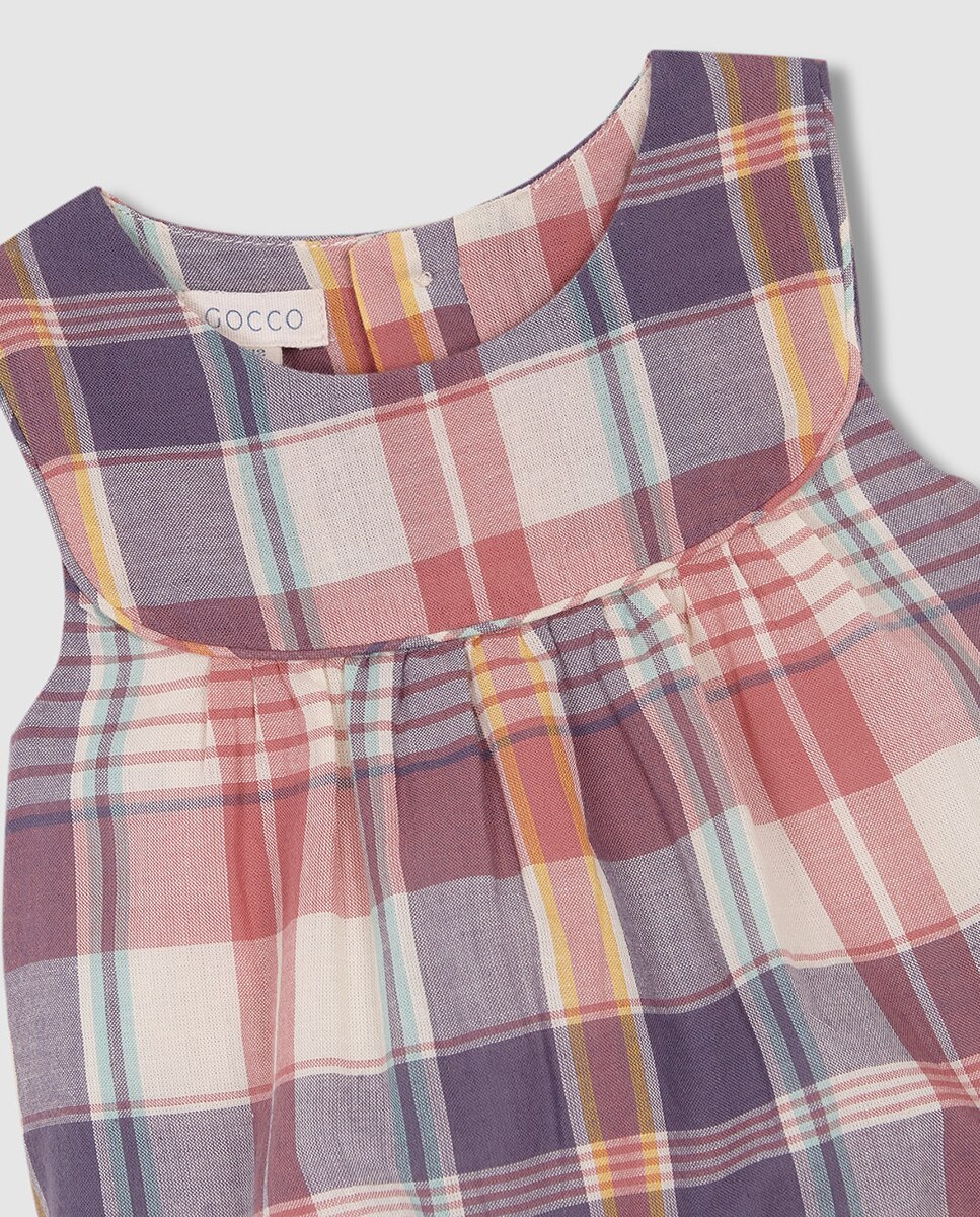 Babygrow aos Quadrados - Rosa/Azul Rosa-5
