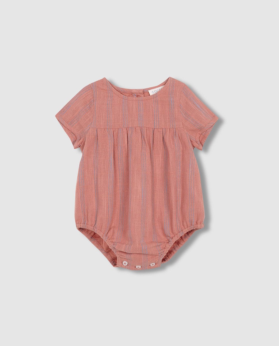 Babygrow às Riscas Gocco Coral-3