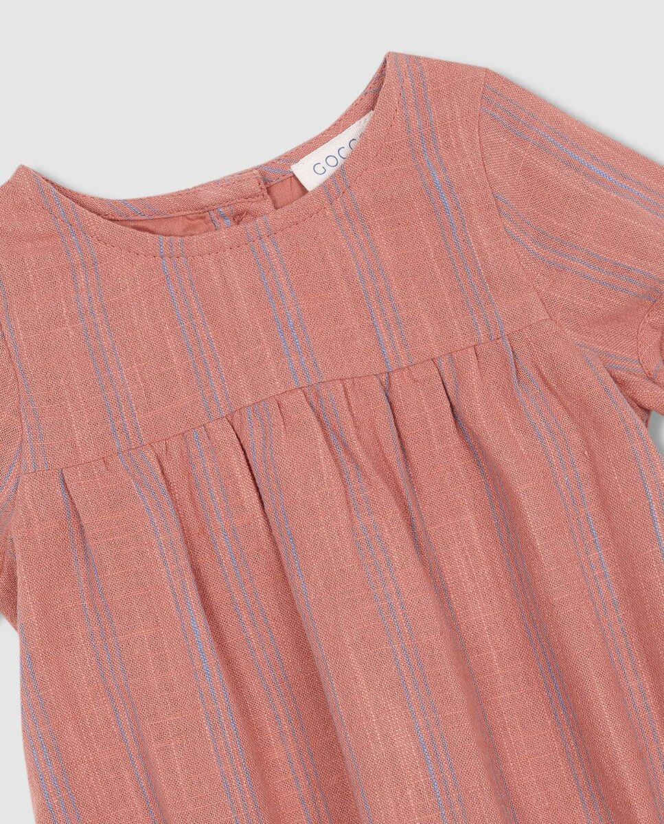 Babygrow às Riscas Gocco Coral-5