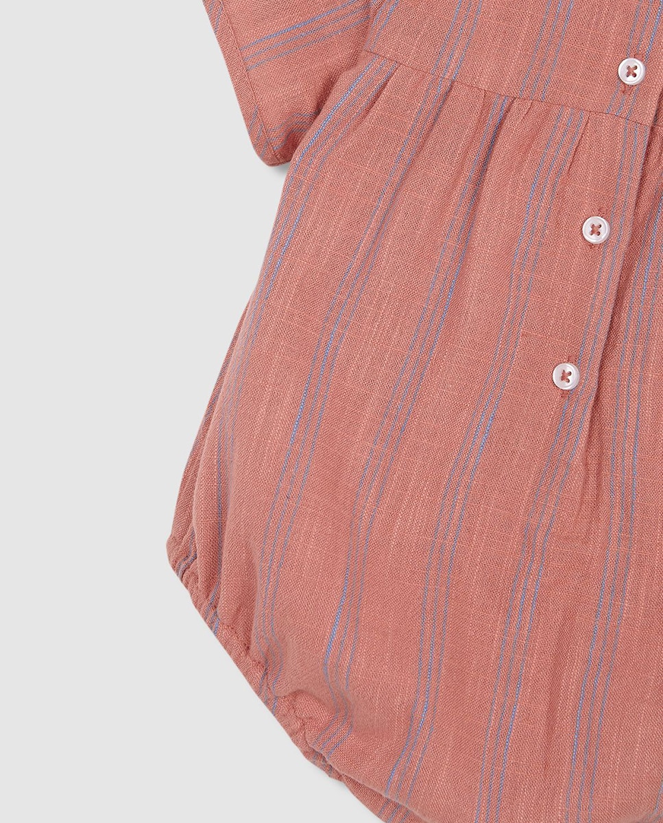 Babygrow às Riscas Gocco Coral-6