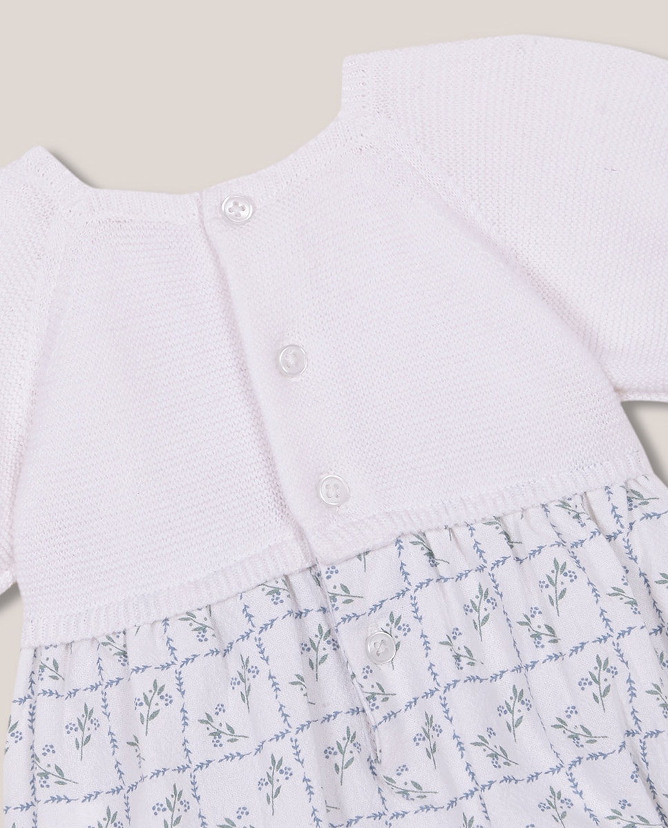 Babygrow de Malha com Parte de Baixo em Dobby Gocco Azul-4