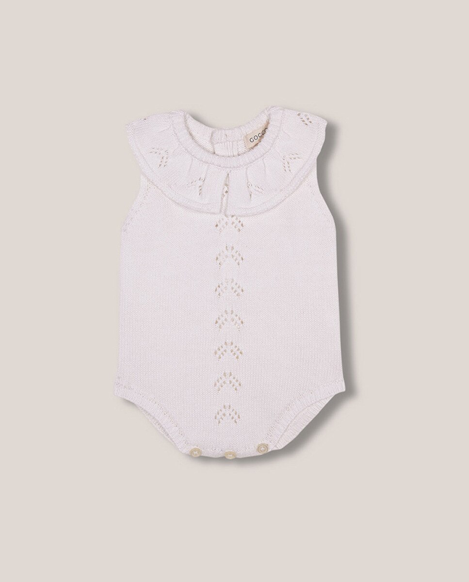 Babygrow de Malha sem Orifícios Branco-1