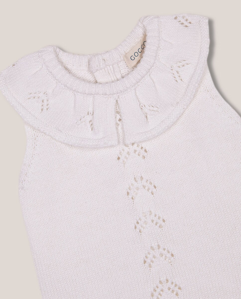 Babygrow de Malha sem Orifícios Branco-3
