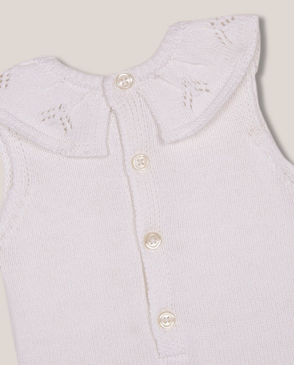 Babygrow de Malha sem Orifícios Branco-4