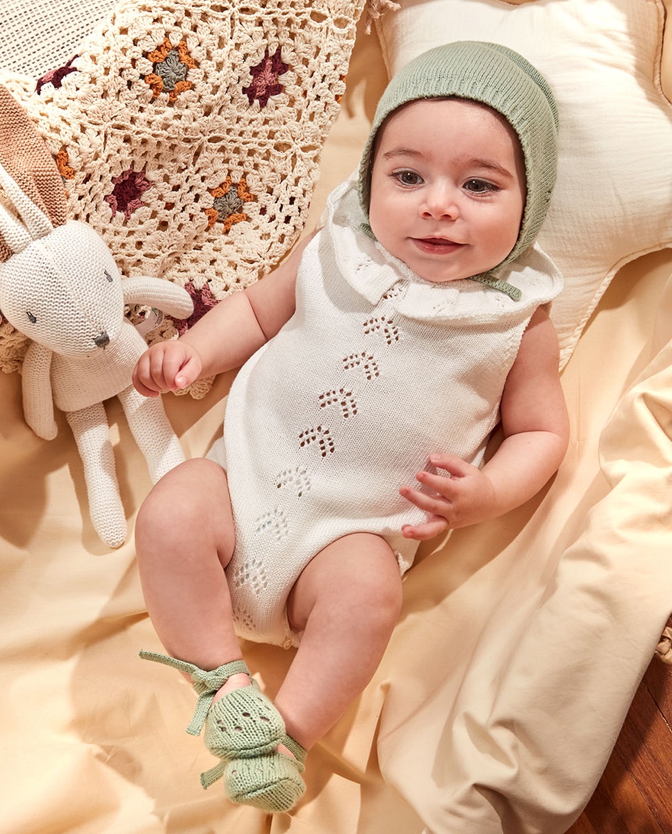 Babygrow de Malha sem Orifícios Branco-5