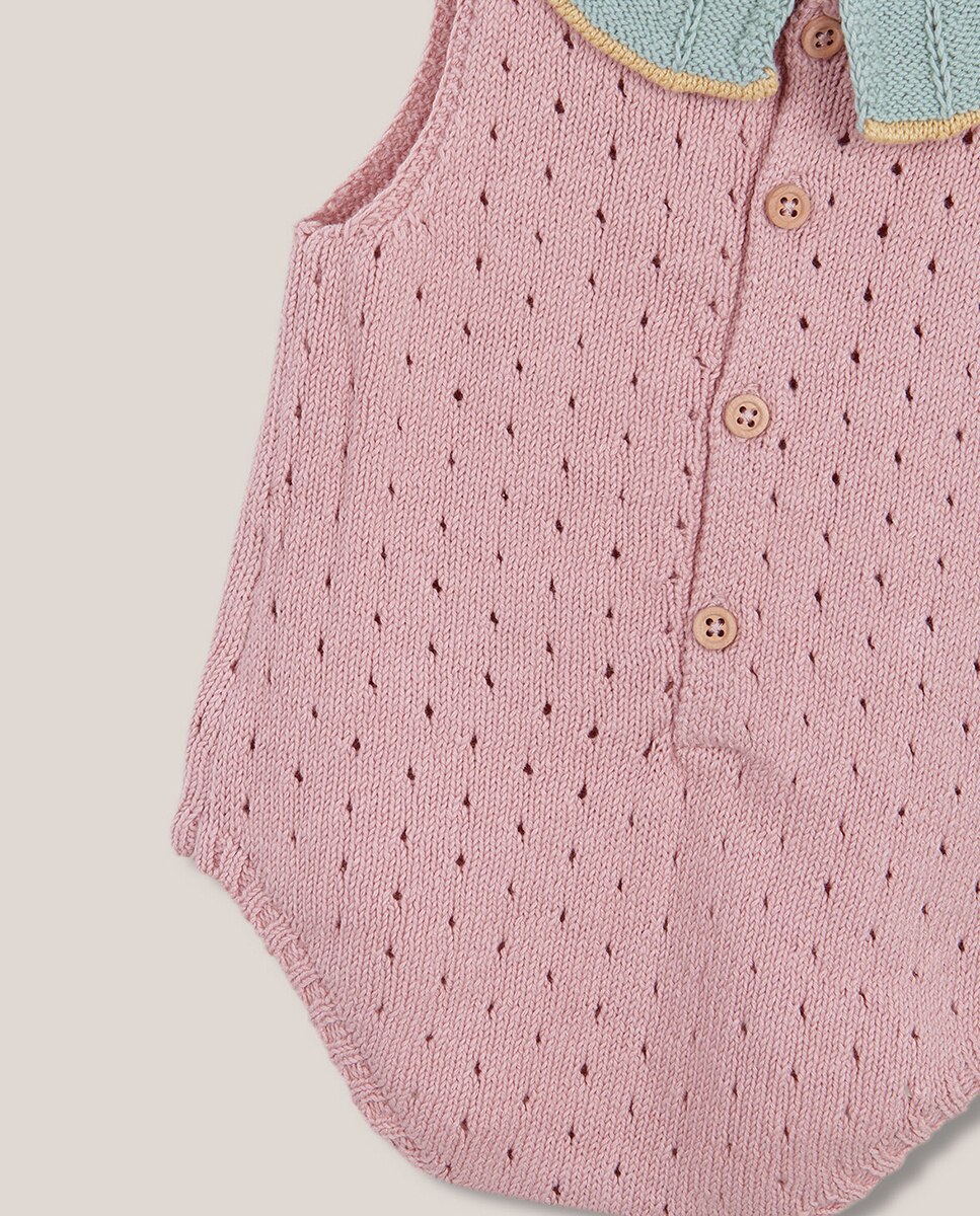Babygrow de Malha sem Orifícios Gocco Verde-claro-4
