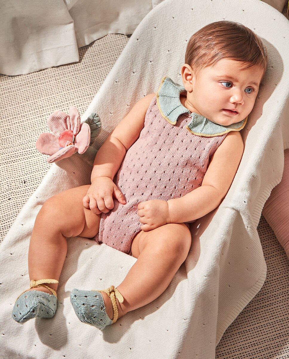 Babygrow de Malha sem Orifícios Gocco Verde-claro-5