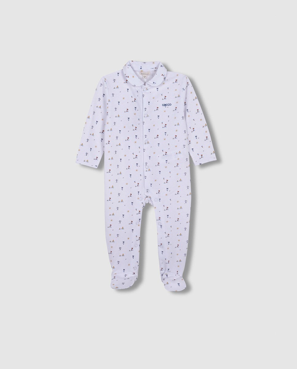 Pijama Comprido com Estampado de Animais Gocco Branco-3