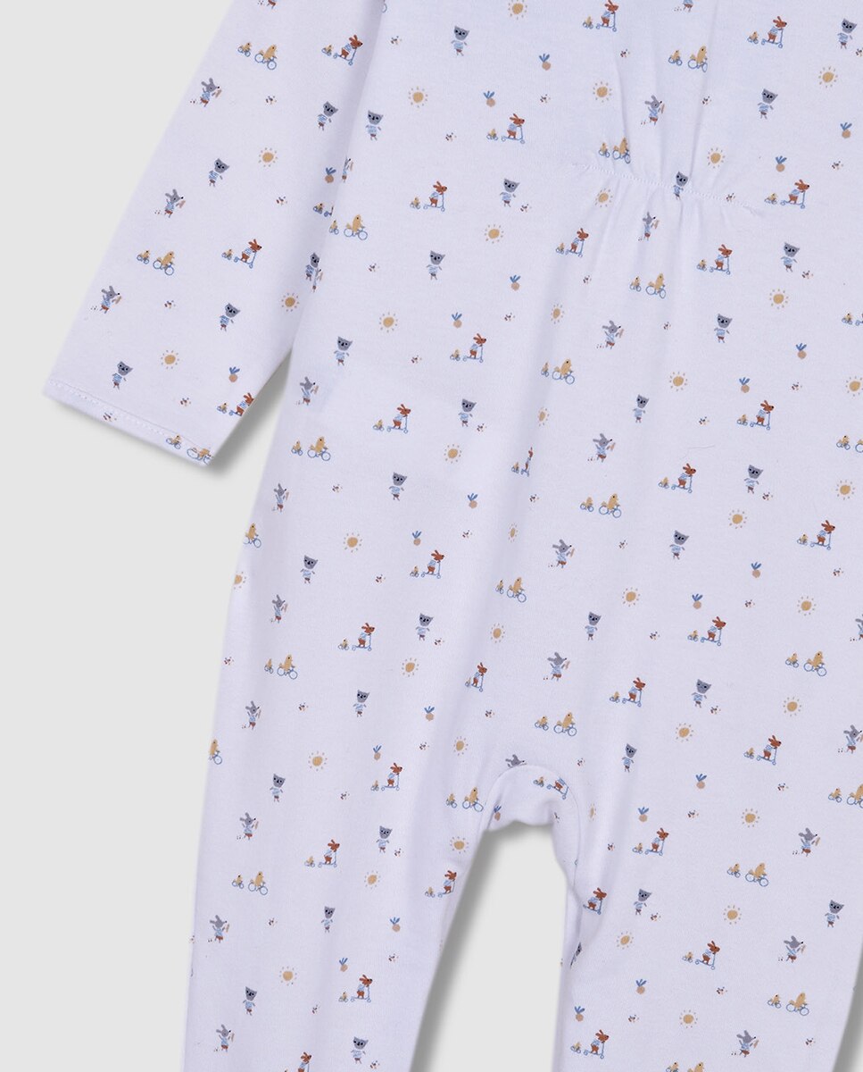 Pijama Comprido com Estampado de Animais Gocco Branco-6