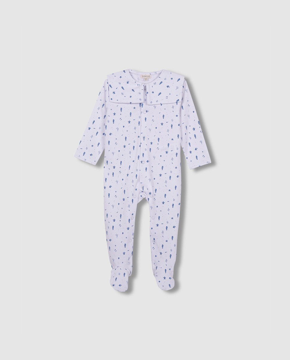 Pijama Comprido com Estampado Mar Branco-3