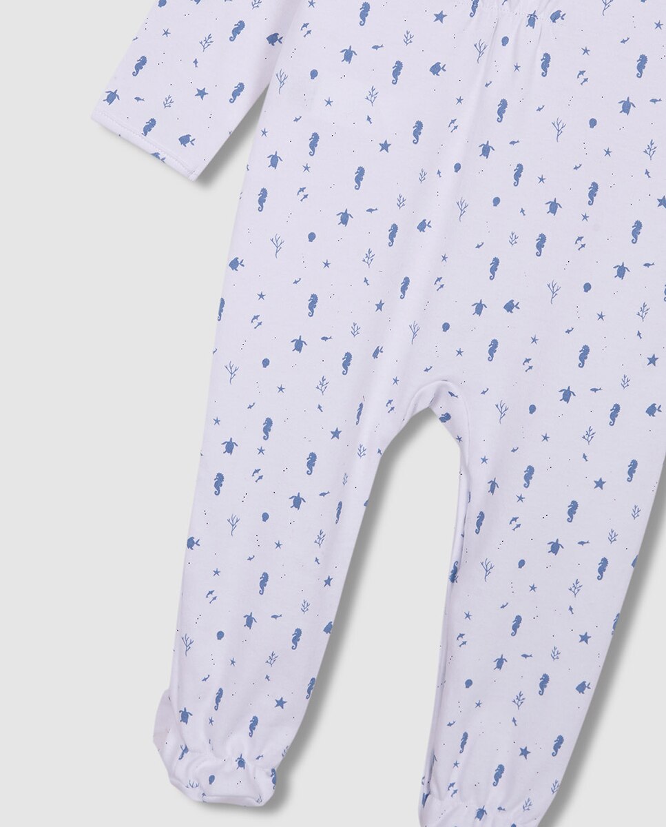 Pijama Comprido com Estampado Mar Branco-8