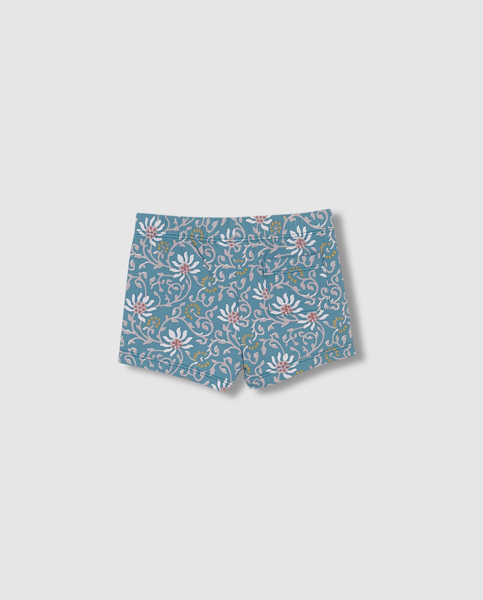Fato de Banho com Estampado Floral Gocco Azul-3