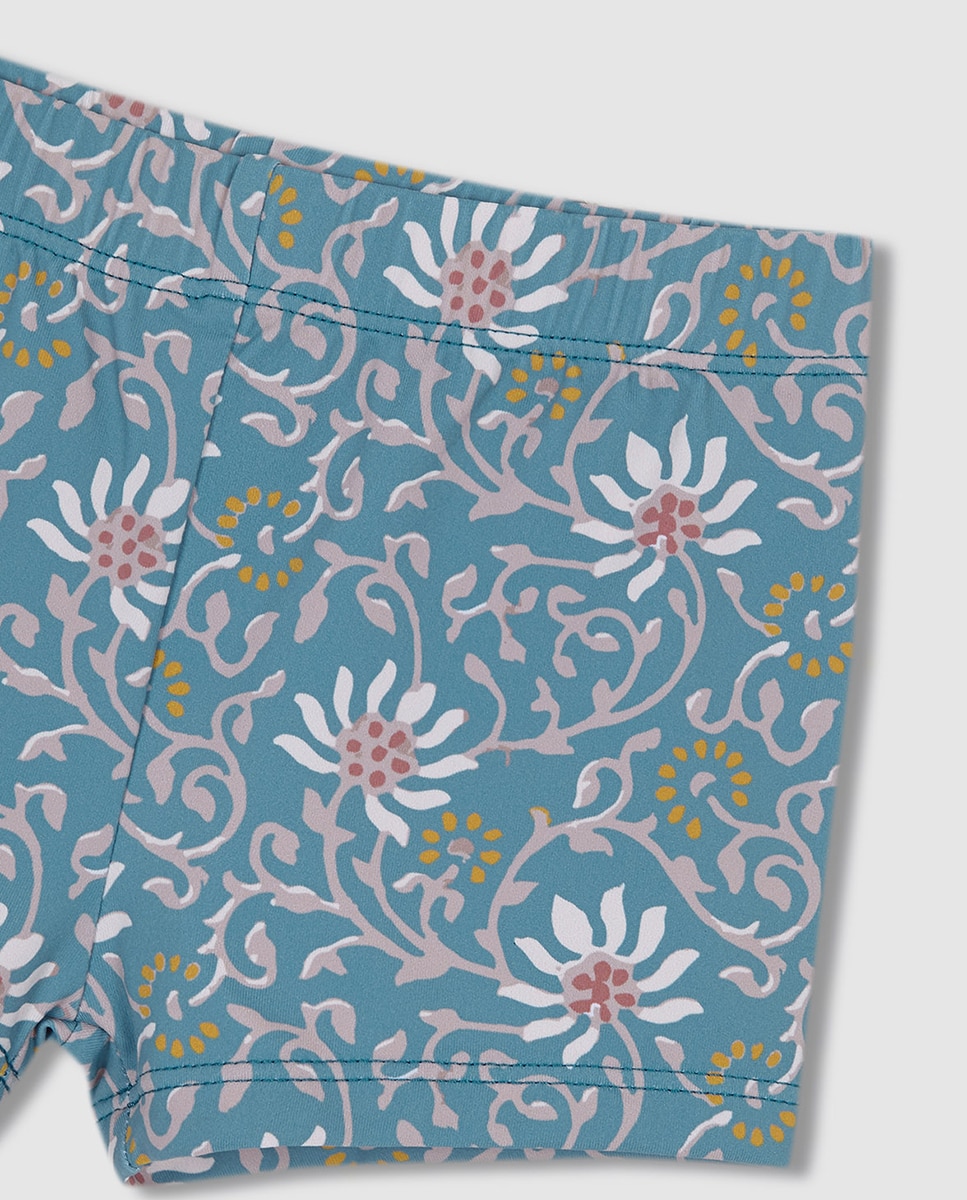 Fato de Banho com Estampado Floral Gocco Azul-4