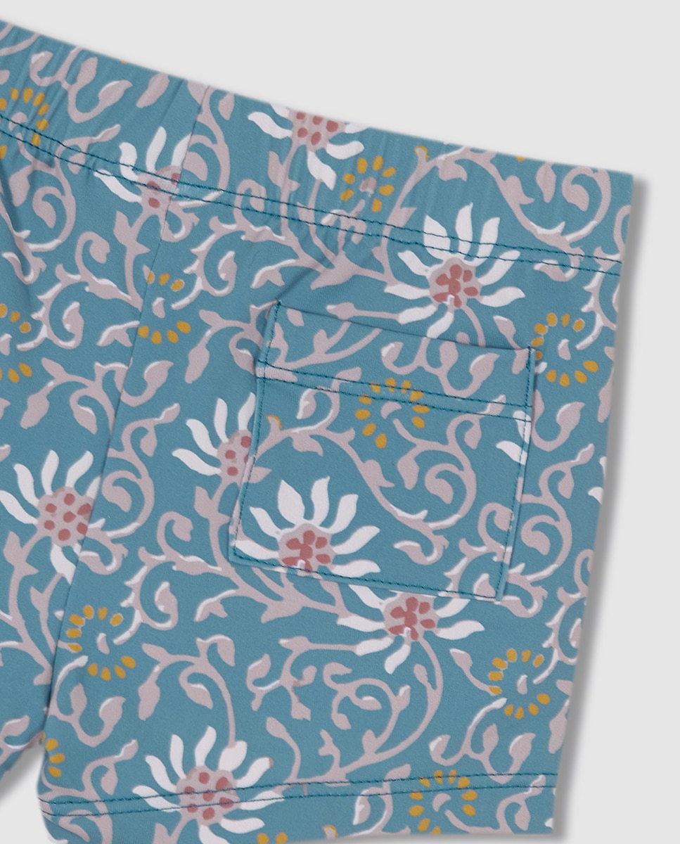 Fato de Banho com Estampado Floral Gocco Azul-5