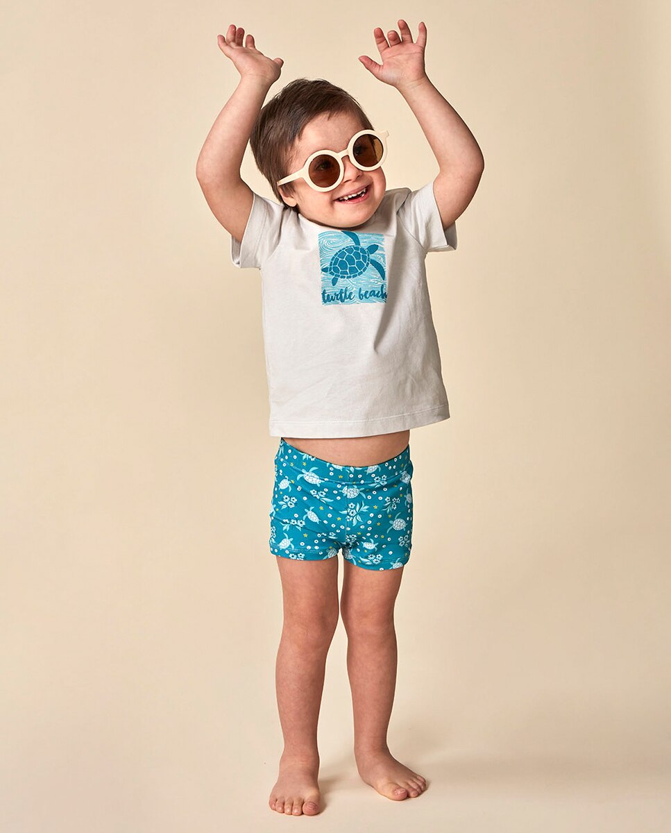 Boxers Estampados com Tartarugas Gocco Turquesa-1