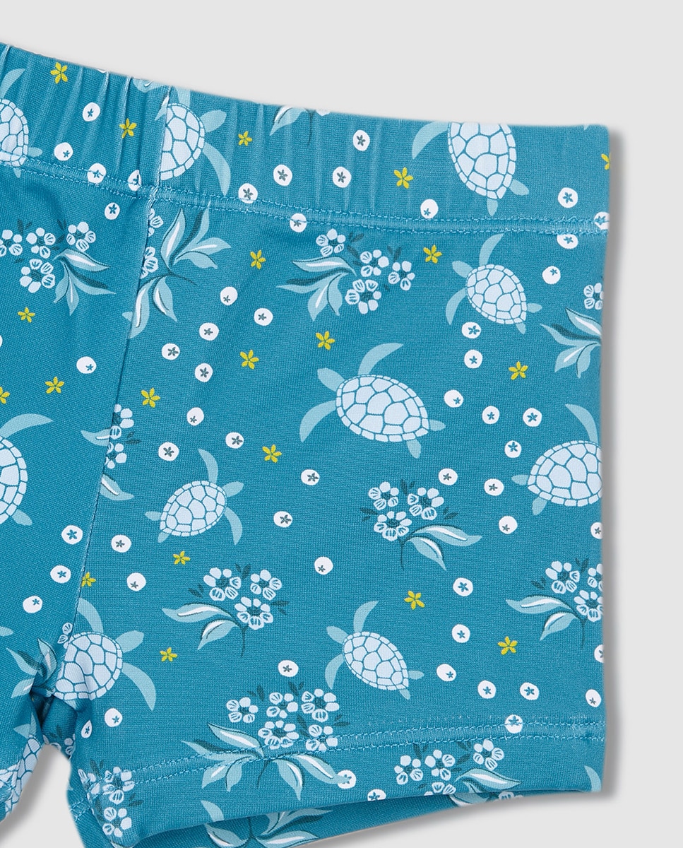 Boxers Estampados com Tartarugas Gocco Turquesa-4