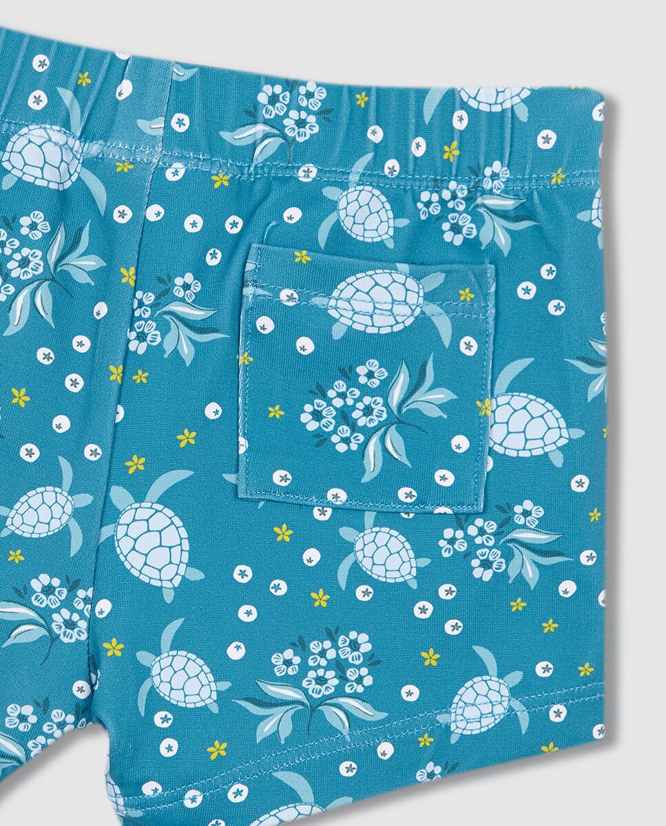 Boxers Estampados com Tartarugas Gocco Turquesa-6