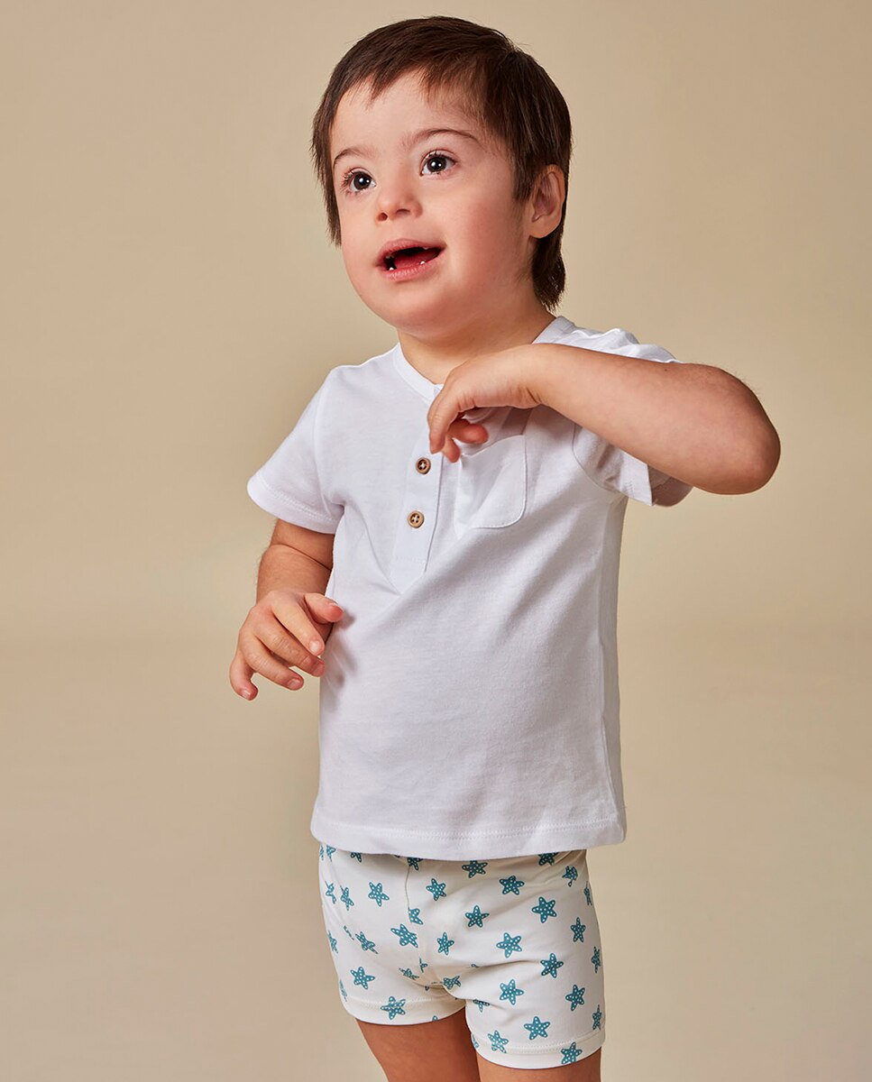 Fato de Banho Estampado Estrela Branco-2