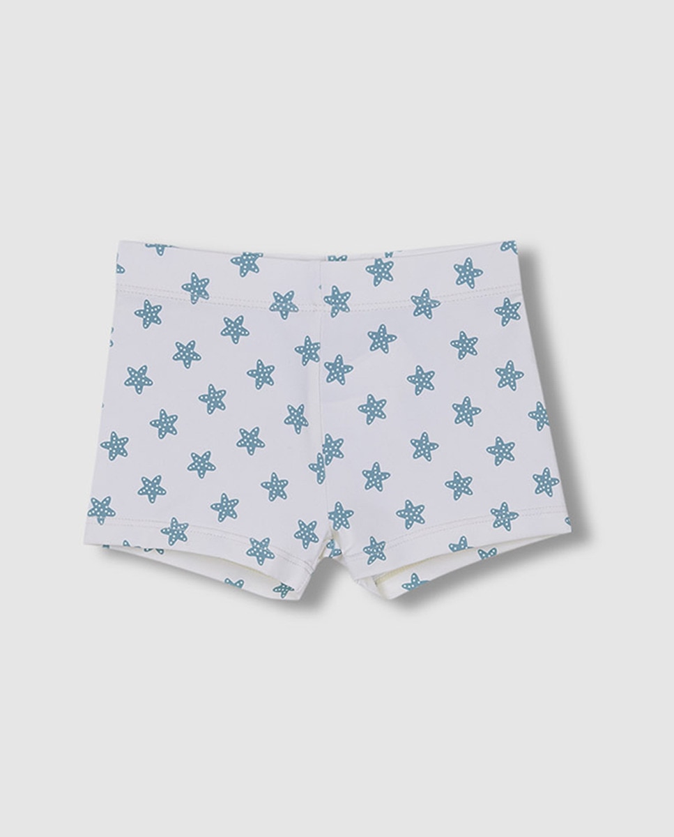 Fato de Banho Estampado Estrela Branco-3
